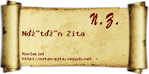 Nátán Zita névjegykártya